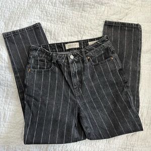 Pacsun Black Striped High Waist Mom Jeans